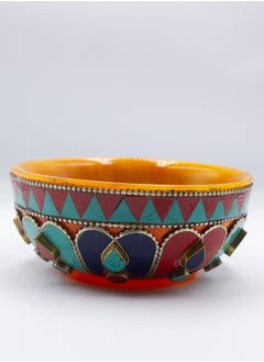 Alpine Crystals UAE Exquisite Amber Bowl with Gemstone  - Image 1