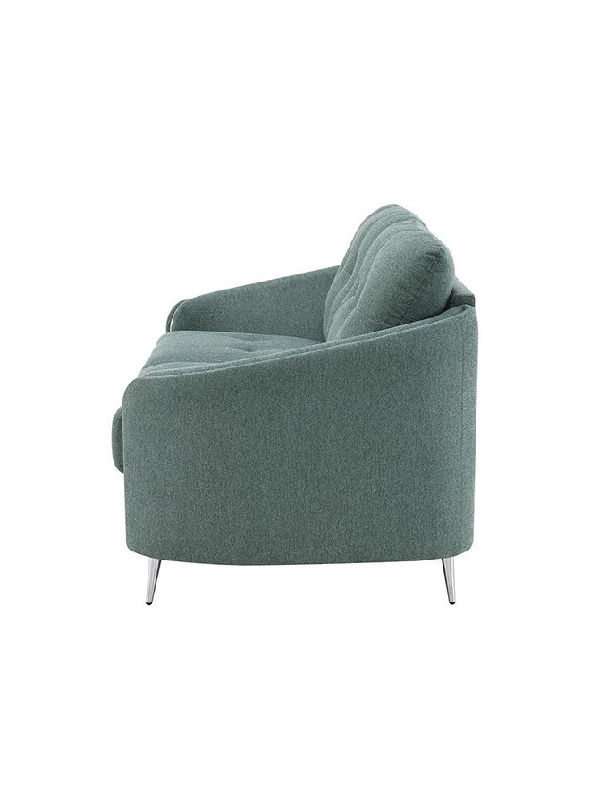 DANUBE HOME Kruzer 2 Seater Fabric Sofa Modern Design Two Seat Sofas Comfortable Living Room Furniture L 153 x W 86 x H 88 cm Green  - Image 3