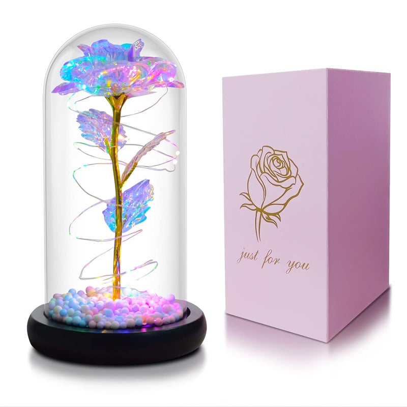 QUELIEN Mom Gifts for Mothers DayBirthday Gift for Women from DaughterArtificial Flower Lasts in A Glass Dome Unique Gifts is for Mothers DayChristmasAnniversaryValentines Day