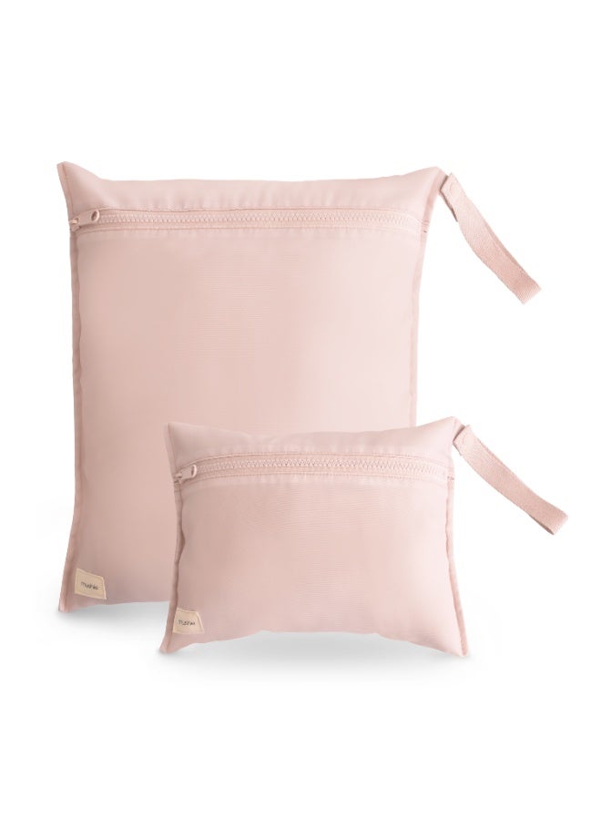 mushie Mushie ​​Water Resistant Wet Bag- 2 Pack​ Blush  - Image 1