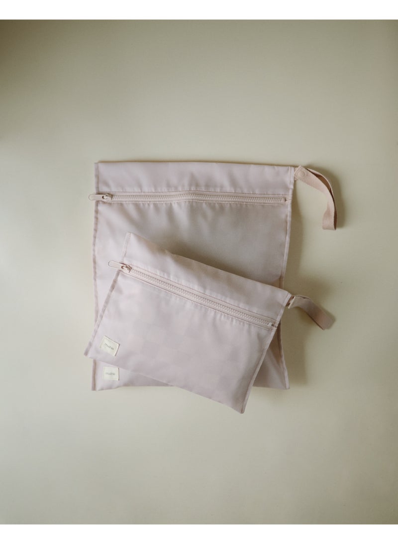 mushie Mushie ​​Water Resistant Wet Bag- 2 Pack​ Blush  - Image 3