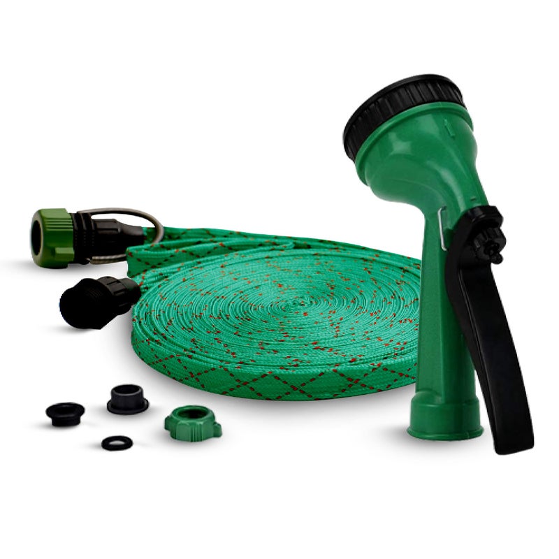 ROOTS & LEAF 10 Metres Braided Hose Pipe with Nozzle Sprayer and Snap-in Connector for Watering Home Garden, Car Washing, Floor Cleaning & Pet Bathing (1/2 Inch, Green) - Pack of 2 - Image 5