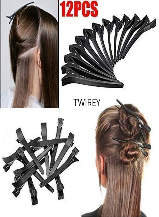 TWIREY Section Clips For Hair Styling Professional Salon Hair Styling, Hairdressing Salon Hair Styling For Women, Parlor Use Hair Sectioning Clips -Set of 12 Piece - Image 3