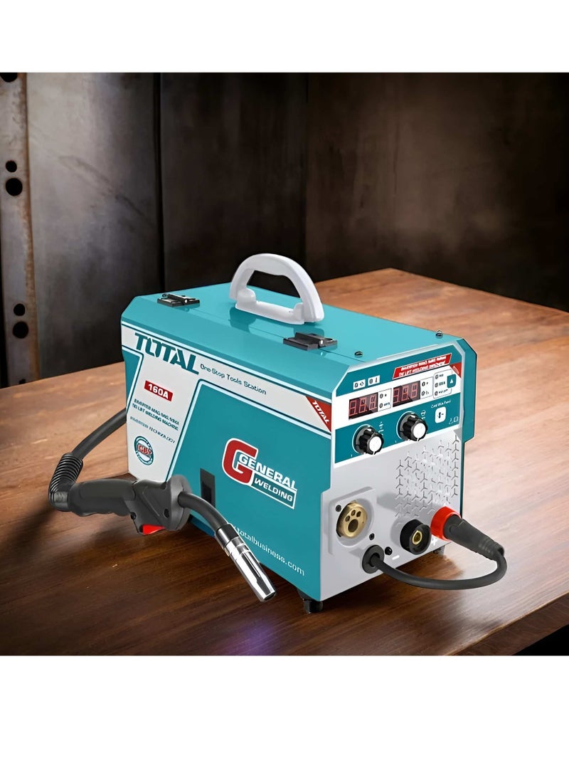 TOTAL TOTAL Inverter MAG/MIG/MMA/TIG Lift Welding Machine 160A - 220-240V, LCD Display, Built-in Wire Feeder, 5kg Wire Spool, Electrode Holder, MIG Torch & Helmet – Multi-Process Welding for Home & Professional Use  - Image 2