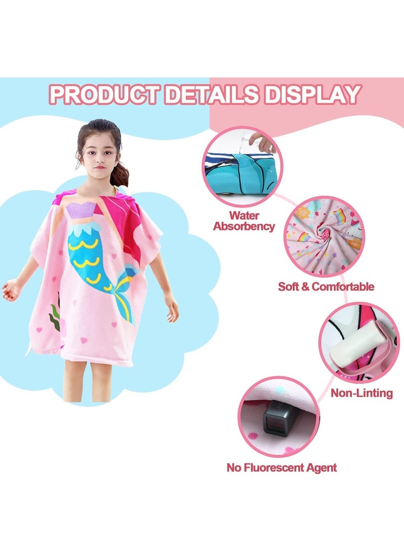 MostNow Beach Towels, Swimming Towels, Kids Hooded Beach Bath Towel, Large Bath Towel for Age 3-10 Years,Super Absorbent Swim Cover-ups Cloak (Love Mermaid) - Image 5