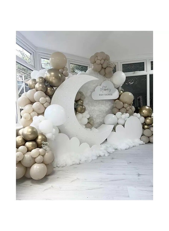 102-pcs White Gold Beige Latex Decorative Balloon Arch Garland Set - Perfect for Graduation Baby Shower Wedding Birthday Bachelorette Party Backdrop Decoration - Suitable for Indoor and Outdoor - Image 2
