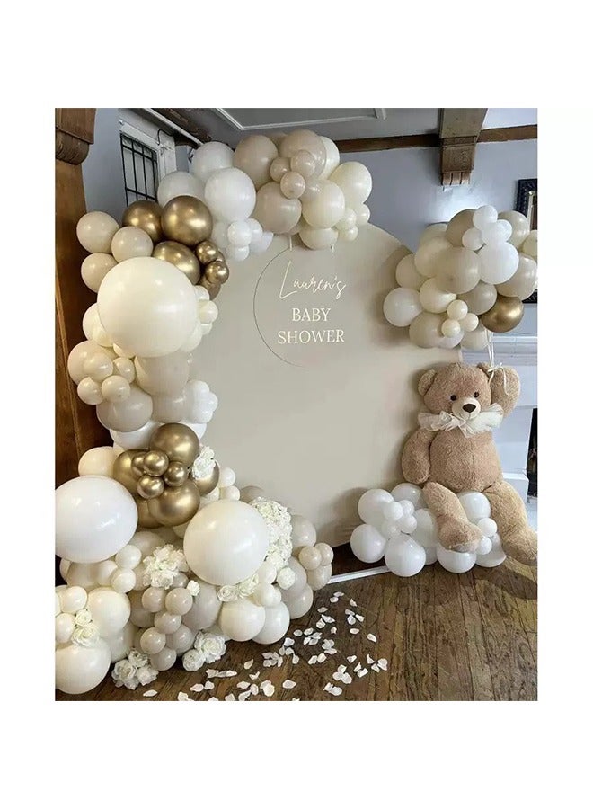 102-pcs White Gold Beige Latex Decorative Balloon Arch Garland Set - Perfect for Graduation Baby Shower Wedding Birthday Bachelorette Party Backdrop Decoration - Suitable for Indoor and Outdoor - Image 3