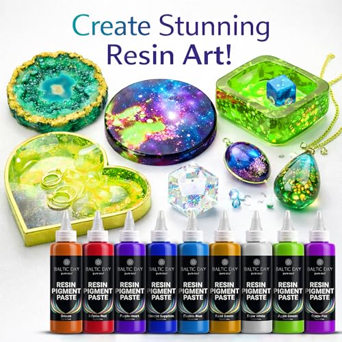 BALTIC DAY 50 Color Pigment Paste for Epoxy Resin Set Vibrant LongLasting UVResistant UltraConcentrated HighGloss Opaque Mica Powder Paste for River Tables Jewelry Tumblers Crafts - Image 3