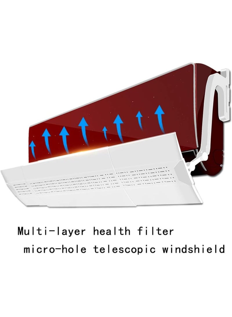 Relex Air Conditioning Wind Deflector Telescopic Strengthen PP Material, Install Directly Without Punching Air Outlet Baffle Wall-Mounted Air Conditioner Deflector (Size: 74~103cm) - Image 5