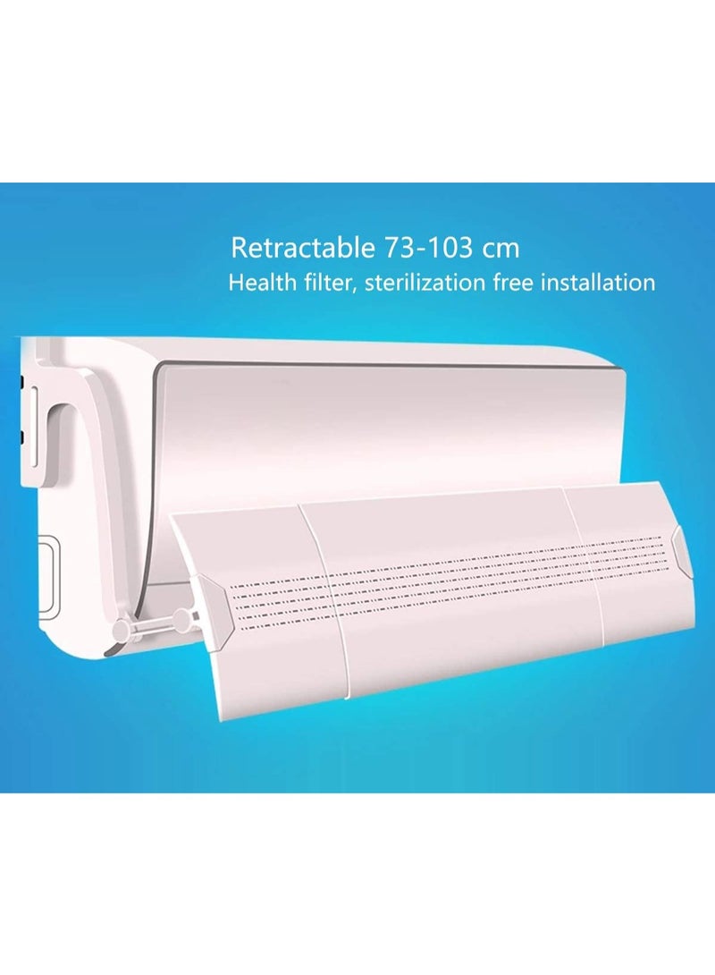 Relex Air Conditioning Wind Deflector Telescopic Strengthen PP Material, Install Directly Without Punching Air Outlet Baffle Wall-Mounted Air Conditioner Deflector (Size: 74~103cm) - Image 2