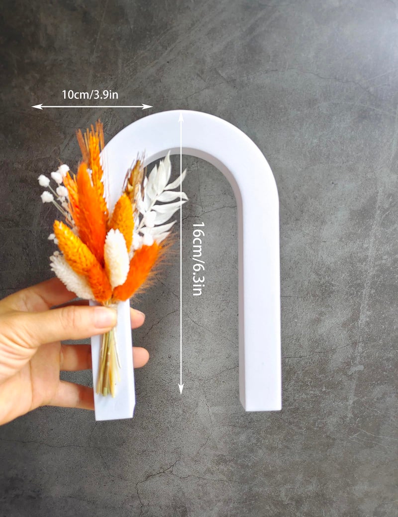 xin's convey Mini Dried Flower Bouquet (Pack of 6)  Dried Flower Bouquet for Bohemian Wedding Table Centerpieces  Dried Pampas Grass  Groom and Best Man Boutonnieres  Dried Cake Flowers. (Orange) - Image 3