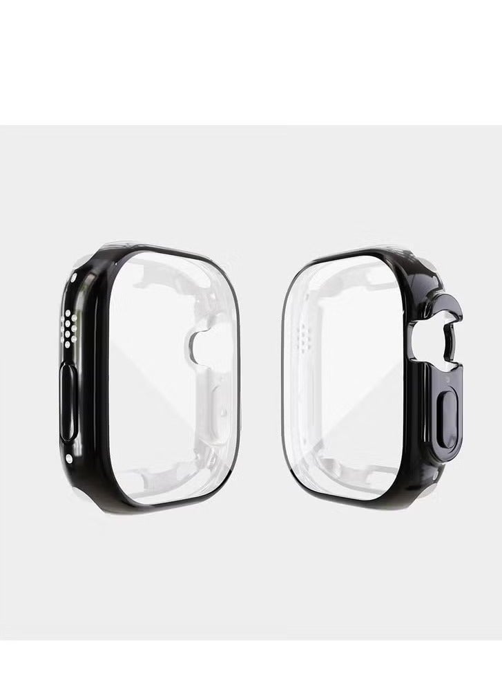 ten.tech Full Soft Clear Cover For Apple Watch Ultra Case 49MM TPU Screen Protector SmartWatch Case For iWatch Serie 49MM Accessories (Color : Black, Size : 49MM) - Image 1