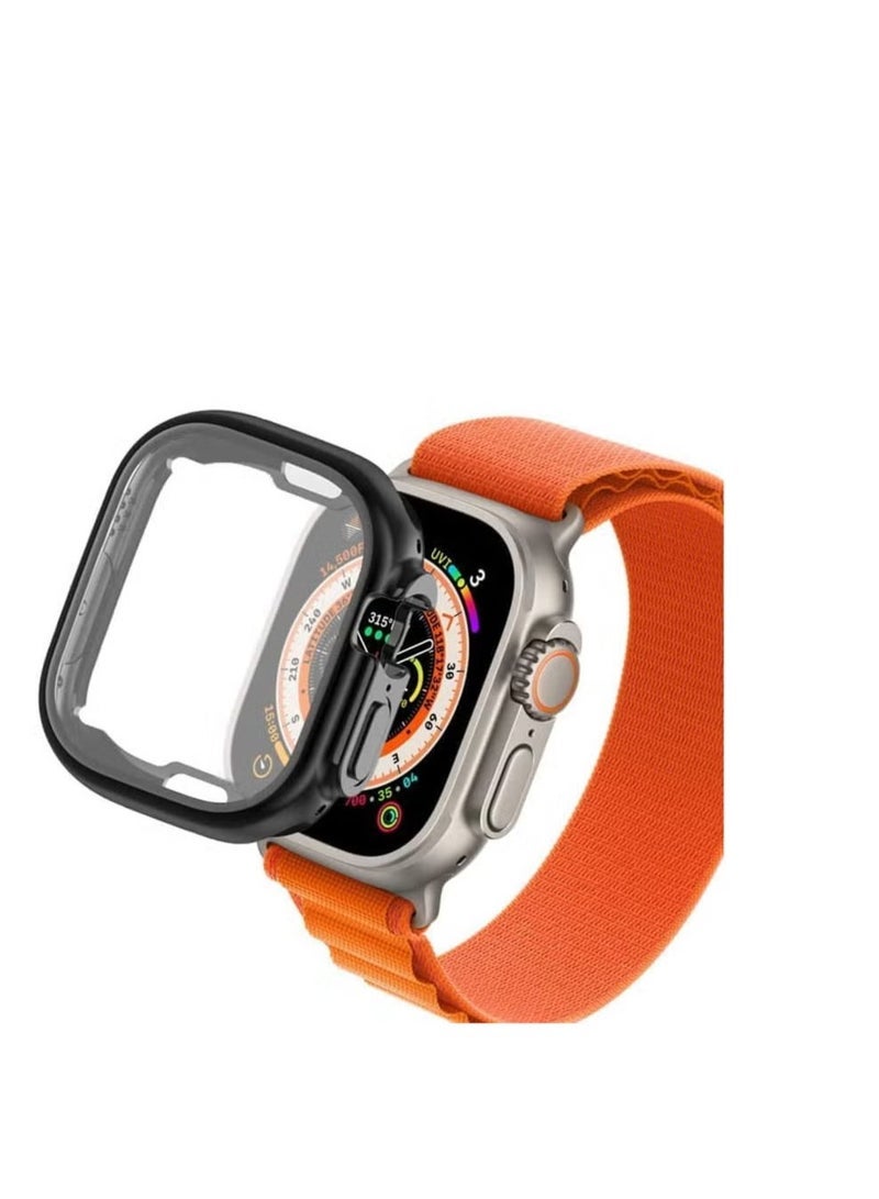 ten.tech Full Soft Clear Cover For Apple Watch Ultra Case 49MM TPU Screen Protector SmartWatch Case For iWatch Serie 49MM Accessories (Color : Black, Size : 49MM) - Image 2
