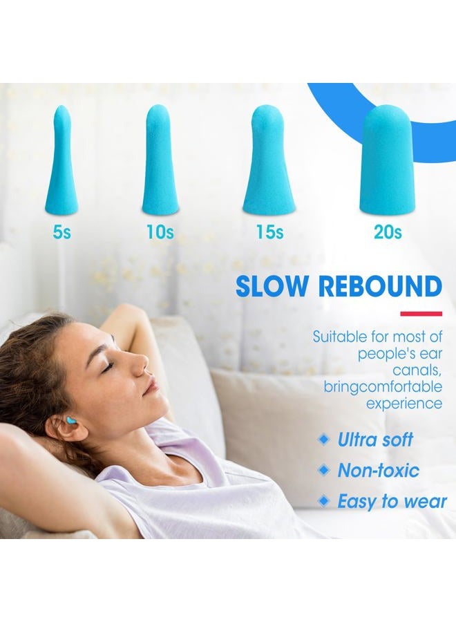 AZEN 100 زوج من سدادات الأذن بالجملة، NRR 32dB سدادات أذن من الفوم الناعم للنوم إلغاء الضوضاء، سدادات أذن للحفلات وإطلاق النار والسباحة تقليل الضوضاء (أزرق بحيرة) - Image 4
