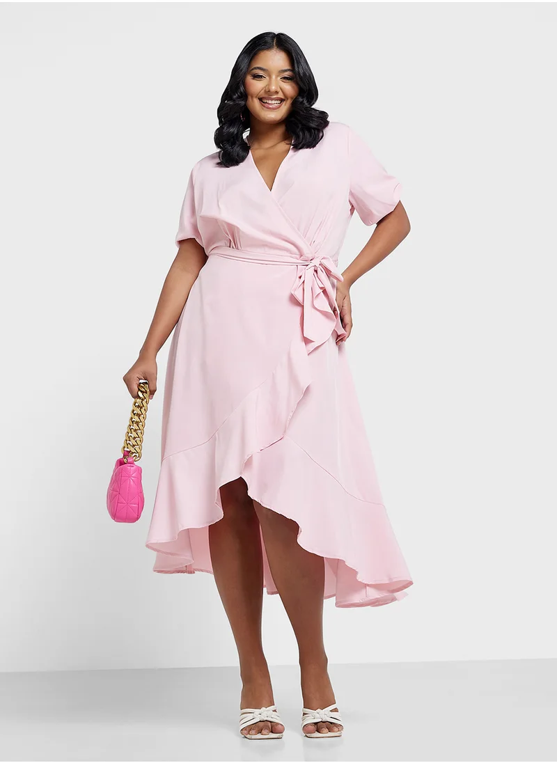ايلا بلس Wrap Dress With Ruffle Hem