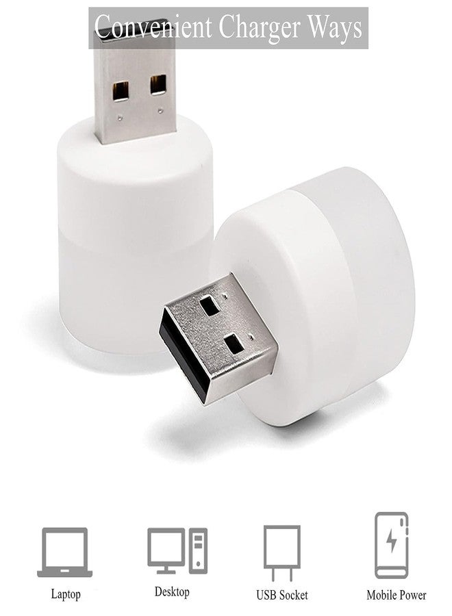 Vyoma مصباح ليلي فيوما 10 قطع أبيض يعمل بمنفذ USB، مصباح LED محمول للأطفال والرضع والكبار في غرفة النوم والحمام وغرفة الأطفال والممر، مصباح صغير الحجم يعمل بمنفذ USB (10 مصابيح بيضاء) - Image 2