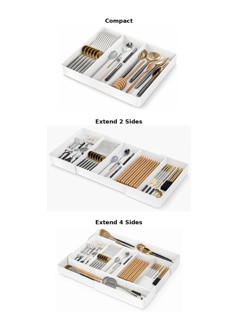 IKBEN 4-Sided Expandable Drawer Organizer Box – Adjustable Storage Box for Drawers & Cabinets, Multi-Purpose Space Saver, Easy to Clean - Image 2