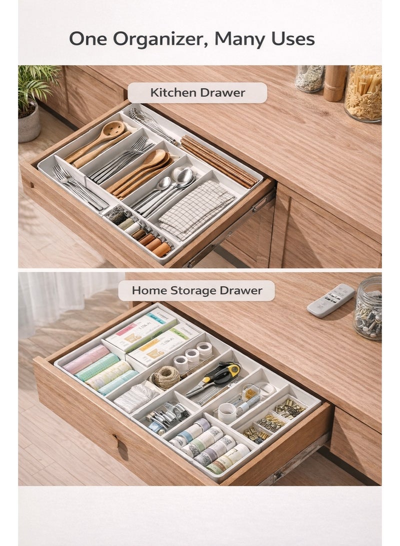 IKBEN 4-Sided Expandable Drawer Organizer Box – Adjustable Storage Box for Drawers & Cabinets, Multi-Purpose Space Saver, Easy to Clean - Image 4