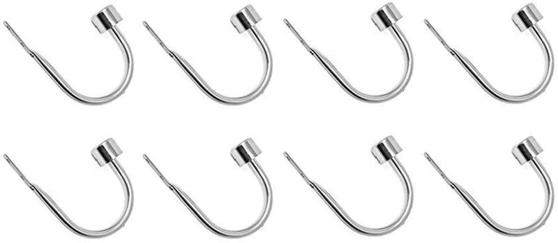 TEJATAN  Curtain Holdbacks Pair for Draperies  Curtain tieback Hooks or Drapery holdbacks or Drapery Holder or Curtain Hooks for Drapes or Drape Holder or Metal Curtain Holder Set of 8 Silver