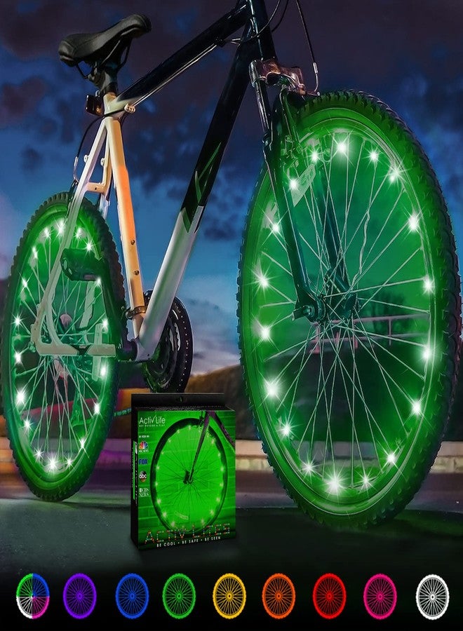 Activ Life Bike Lights (2 Wheel, Green) Best Easter Basket Stuffers for Boys Teens & Men Gifts - Top Kids Beach Vacation Must Haves & Fun Spring Break Essentials Cool Birthday Presents for Son Dad Him - Image 1