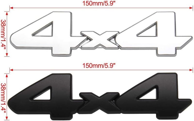 AutoBizarre 3D Raised Matte Black Metal 4x4 Emblem Badge Sticker for All Cars - Image 4