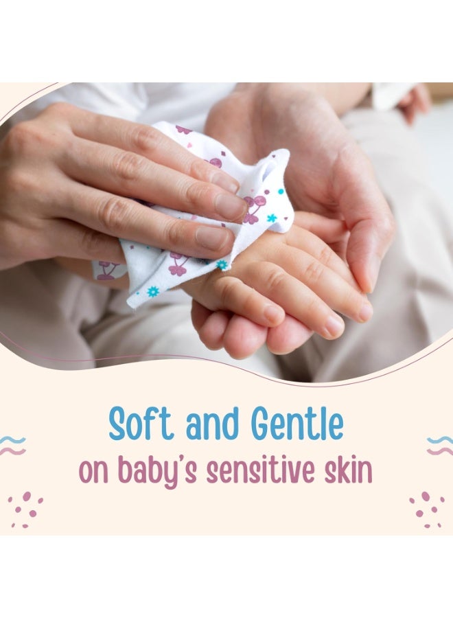 لوفلاب منشفة وجه/منشفة وجه للأطفال حديثي الولادة من لوف لاب، مصنوعة من القطن الفاخر، قابلة للغسل (22 سم × 22 سم)، قابلة لإعادة الاستخدام، ماصة، ناعمة للغاية، مطبوعة بنقشة الكرز، عبوة من 7 قطع، متعددة الألوان - Image 5