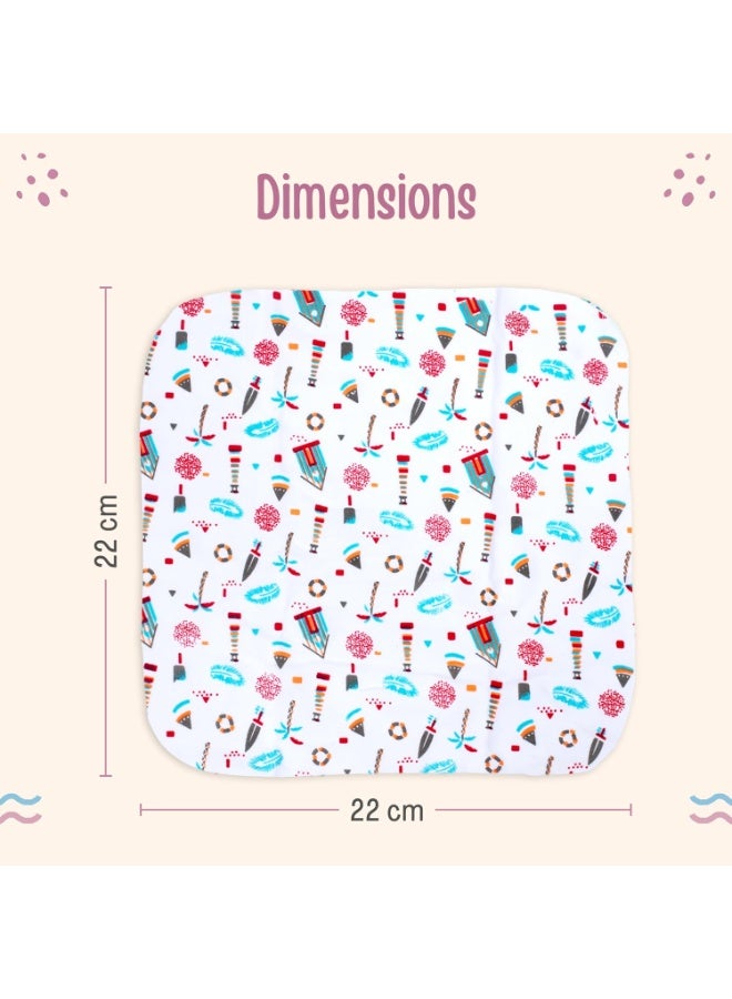 لوفلاب منشفة وجه/منشفة وجه للأطفال حديثي الولادة من لوف لاب، مصنوعة من القطن الفاخر، قابلة للغسل (22 سم × 22 سم)، قابلة لإعادة الاستخدام، ماصة، ناعمة للغاية، مطبوعة بنقشة الكرز، عبوة من 7 قطع، متعددة الألوان - Image 3