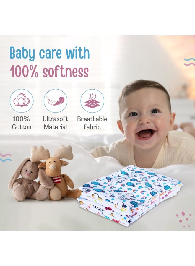 لوفلاب منشفة وجه/منشفة وجه للأطفال حديثي الولادة من لوف لاب، مصنوعة من القطن الفاخر، قابلة للغسل (22 سم × 22 سم)، قابلة لإعادة الاستخدام، ماصة، ناعمة للغاية، مطبوعة بنقشة الكرز، عبوة من 7 قطع، متعددة الألوان - Image 4