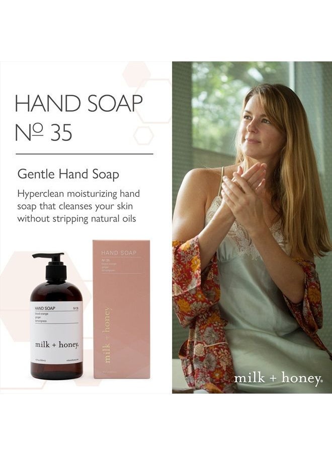 milk + honey - Liquid Hand Soap, No. 35, with Blood Orange, Lemongrass, and Ginger, Moisturizing Hand Soap, Natural Hand Soap, 12 Fl Oz - Image 1