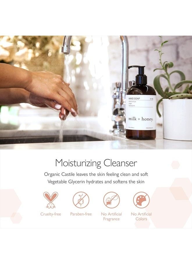 milk + honey - Liquid Hand Soap, No. 35, with Blood Orange, Lemongrass, and Ginger, Moisturizing Hand Soap, Natural Hand Soap, 12 Fl Oz - Image 1