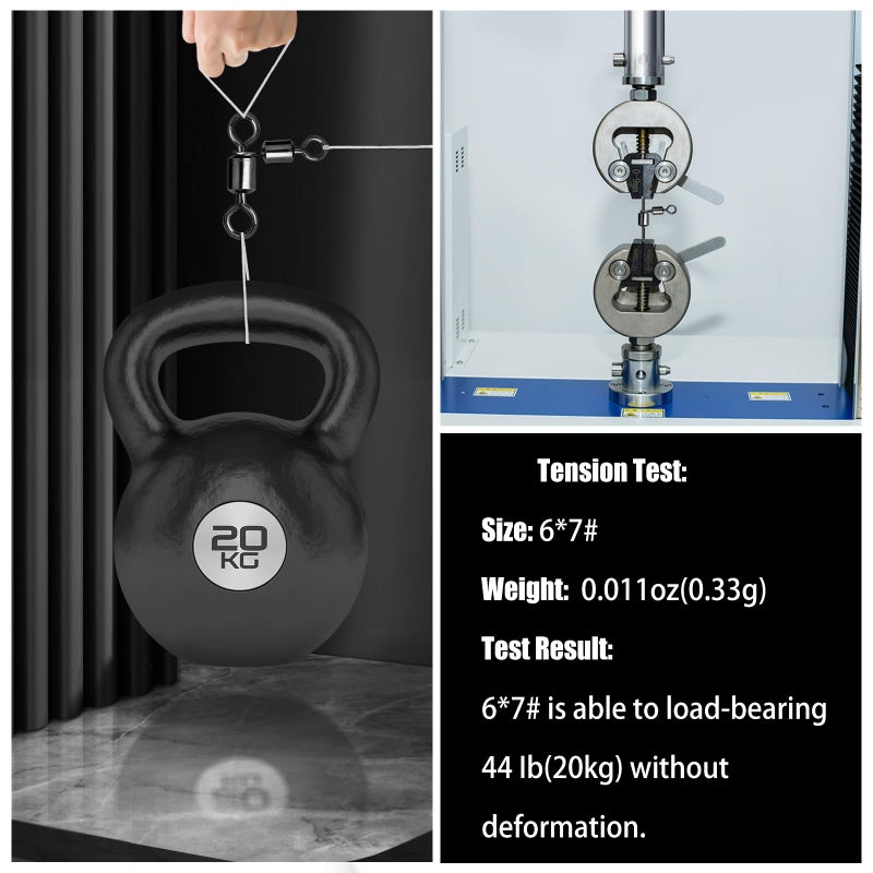FishTrip 3 Way Fishing Swivels Tackle, 50PCS Heavy Duty Three Way Barrel Swivels for Bottom & Dropper Rigs, Corrosion Resistant 3-Way T-Turn Swivel for Freshwater & Saltwater Fishing 12 * 14#_7Lbs - Image 3