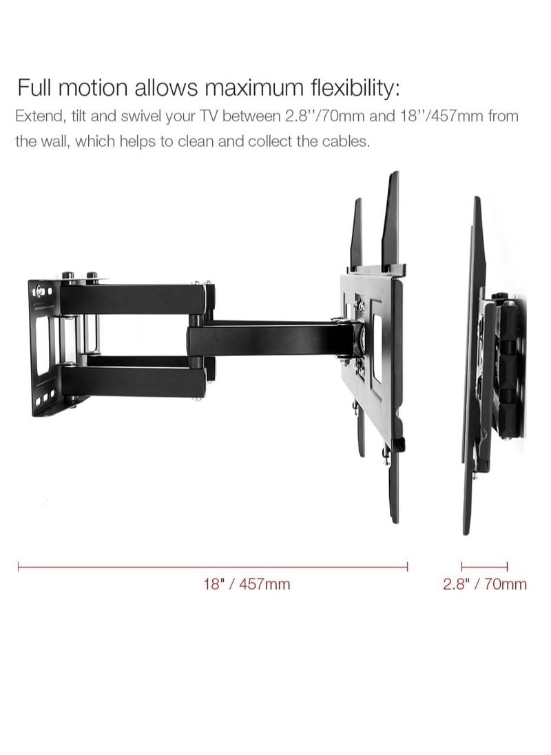 ELTRAZONE - A04 Full Motion Articulating TV Wall Mount Bracket for 32-65 Inch LED, LCD, HD, 4K, and Plasma TVs – Universal Tilt, Swivel, Extendable Arm, Sturdy & Space-Saving Design – Adjustable Wall Mount for Optimal Viewing - Image 1