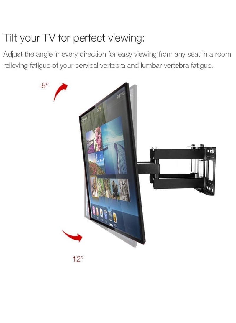 ELTRAZONE - A04 Full Motion Articulating TV Wall Mount Bracket for 32-65 Inch LED, LCD, HD, 4K, and Plasma TVs – Universal Tilt, Swivel, Extendable Arm, Sturdy & Space-Saving Design – Adjustable Wall Mount for Optimal Viewing - Image 1