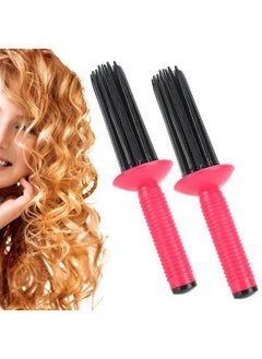 Fluffy Hair Comb Hair Curler Hair Fluffy Curling Roll Comb Anti‑Slip Curling Wand Hairstyling Tools2Pcs Pin Curl Tool Roll And Go Hair Tool Hair Root Fluffy Comb For Women Ladies(17 Comb Teeth)