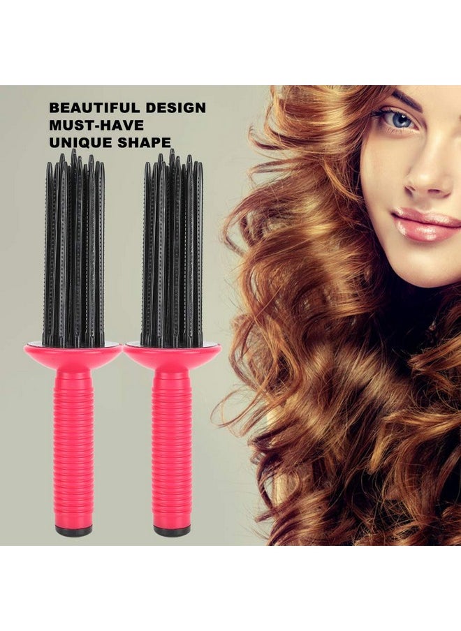 Naroote - Fluffy Hair Comb Hair Curler Hair Fluffy Curling Roll Comb Anti‑Slip Curling Wand Hairstyling Tools2Pcs Pin Curl Tool Roll And Go Hair Tool Hair Root Fluffy Comb For Women Ladies(17 Comb Teeth) - Image 1