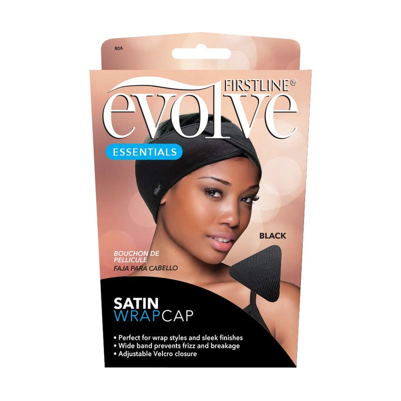 Evolve Black Satin Wrap Cap