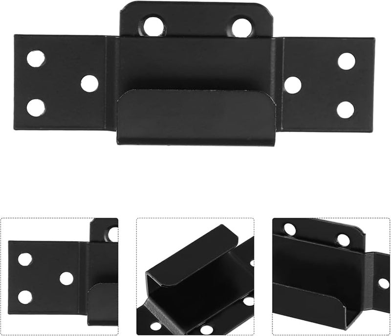 Stainless Steel Door Stopper Security Bracket Black Wall Partition Screws - Image 4