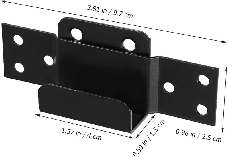 Stainless Steel Door Stopper Security Bracket Black Wall Partition Screws - Image 3