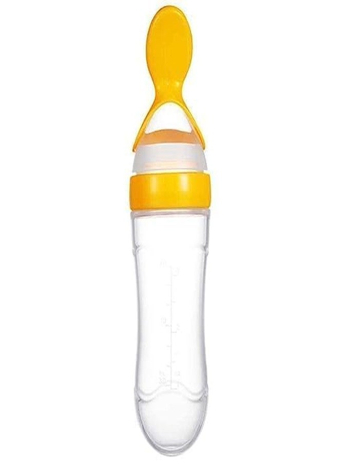 The Moms Co The Moms care Combo of Fruit Nibbler Pacifier and Silicone Squeeze Feeding Spoon Bottle for Feeding Milk Cereal 0 to 12 Months Daily Needs Items for Kids Same Color Design Yellow Set for Your Baby - Image 2
