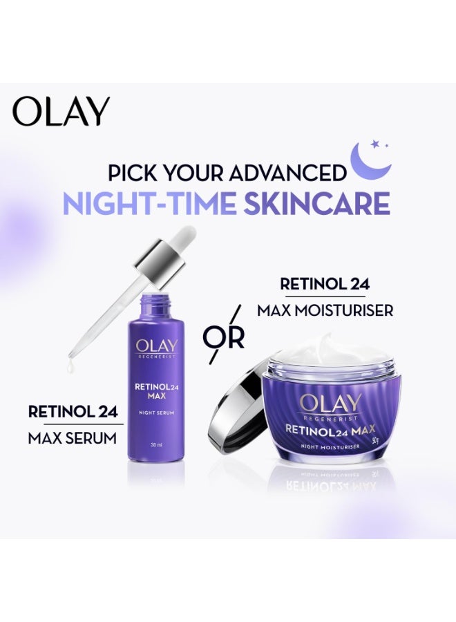 Olay Retinol24 Max Night Cream l Visibly Reduces Fine Lines in 7 Nights | Max Repair, Max Hydration l No Redness or Irritation | Fragrance Free l Normal, Oily, Dry and Combination Skin l 50g - Image 2