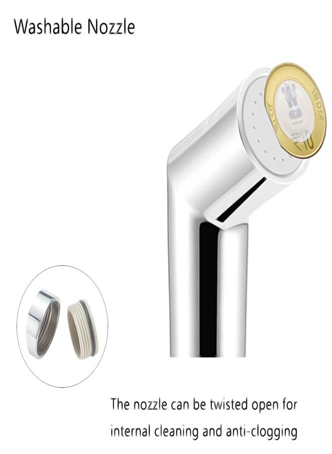 SPAZIO صنبور صحي من نوع SPAZIO SHR20120 مصنوع من مادة ABS SS-304 مع خرطوم بطول 1.5 متر وخطاف جداري، بطلاء كروم - Image 3