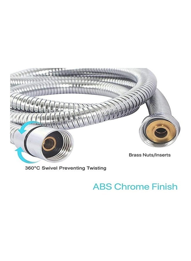 SPAZIO صنبور صحي من نوع SPAZIO SHR20120 مصنوع من مادة ABS SS-304 مع خرطوم بطول 1.5 متر وخطاف جداري، بطلاء كروم - Image 5