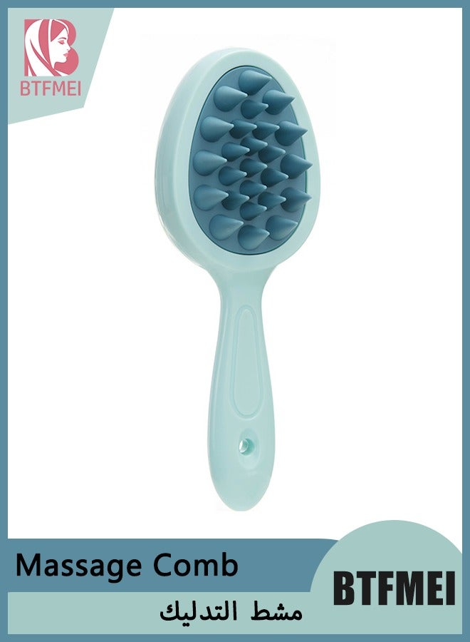 BTFMEI Hair Brush,Double-Sided Silicone Comb Brush for Wet & Dry Hair, Eliminates Knots & Reduces Breakage for All Hair Types, Large Combs for Head Massage and Relaxation,Blue - Image 1