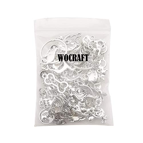 WOCRAFT 100g(80pcs) Craft Supplies Antique Silver Animals Cat Dog Pet Charms Pendants for Crafting, Jewelry Findings Making Accessory for DIY Necklace Bracelet (M293) - Image 5