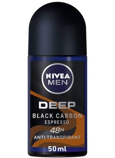 Nivea Antiperspirant For Men Roll on  Deep Black Carbon Espresso 50 ML