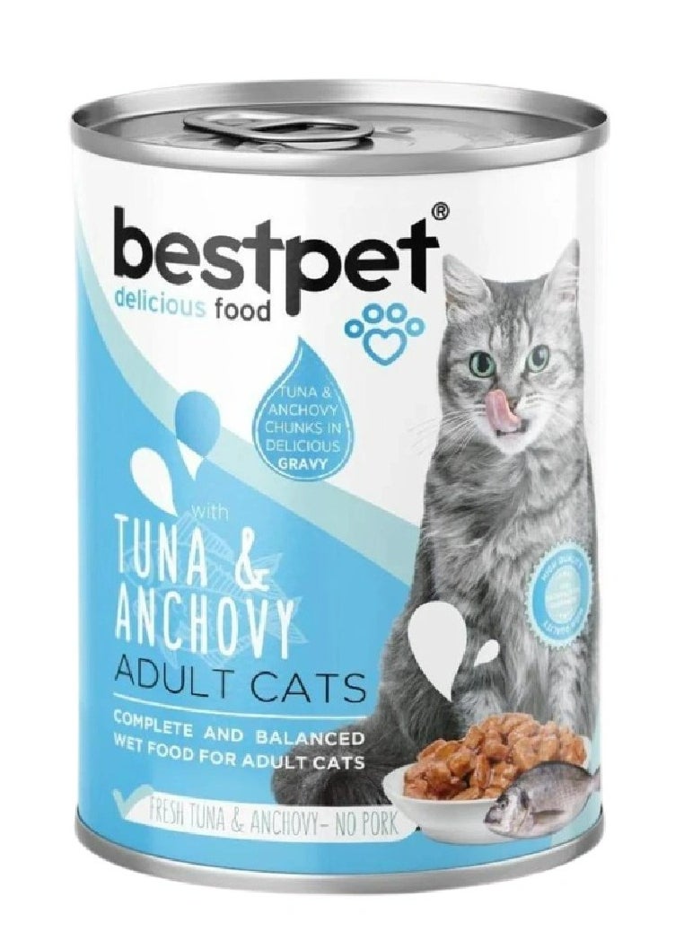 bestpet Bestpet Cat wet Food with Tuna & Anchovy 400g 