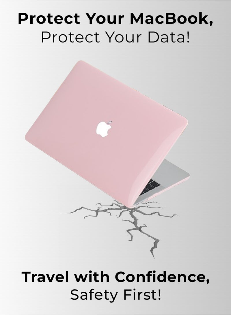 glassology Crystal Clear Hard Shell Case with Tempered Glass Screen Protector for MacBook Air 13.6 inch 2025 Solid Pink Lightweight Defense Shield, Scratch-Resistant, Precise Fit - Image 3