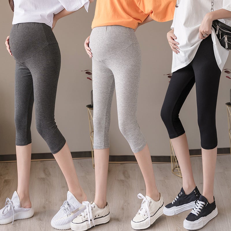 Maternity Capri Leggings Summer Skinny Reactive Black - Image 2