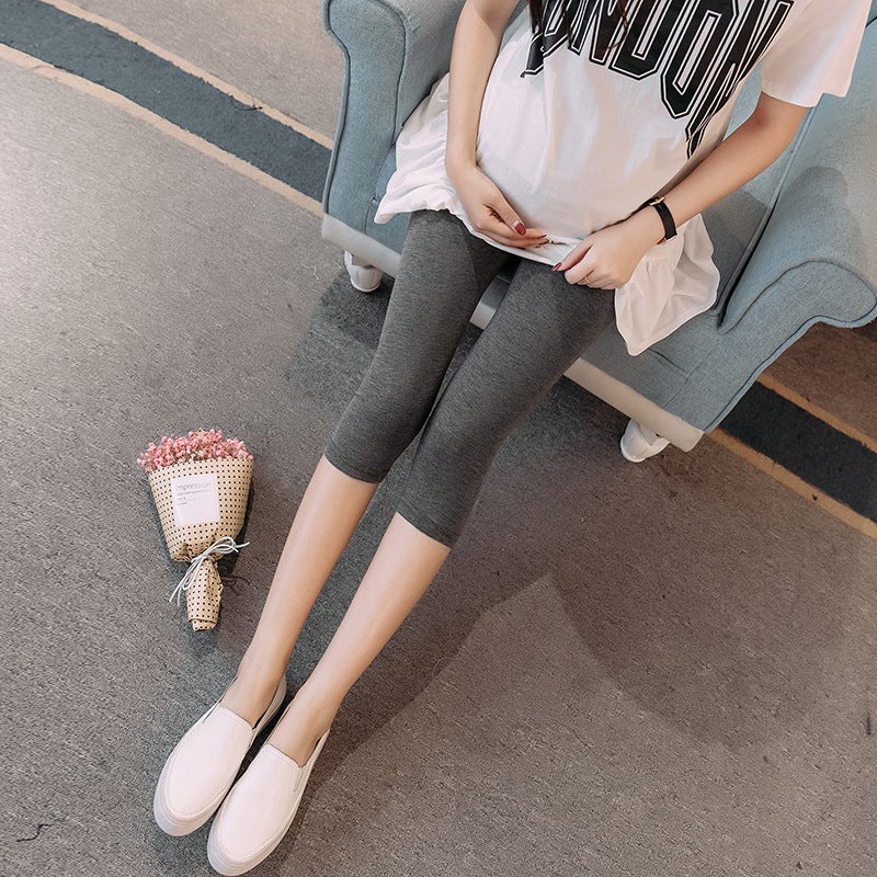 Maternity Capri Leggings Summer Skinny Reactive Black - Image 3