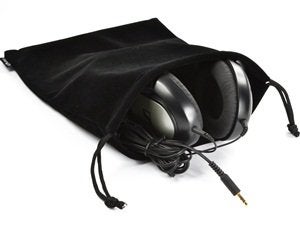 Cosmos 2 Pcs Portable Headphone Carrying Bag Travel Headset Storage Pouch Soft Drawstring Headphone Case Bag for Over-Ear Headphones Gaming Headset Neckband Earphones (Black Color) - Image 3